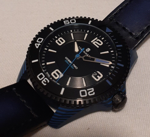 STEINHART OCEAN 2 PREMIUM CARBON BLUE AUTOMATIC 300M DIVER, LIMITED EDITION, NEW