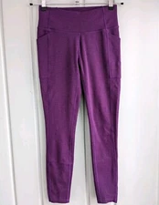 Ibex Lizzi Leggings Womens Small Merino Wool Blend Side Pockets Purple S