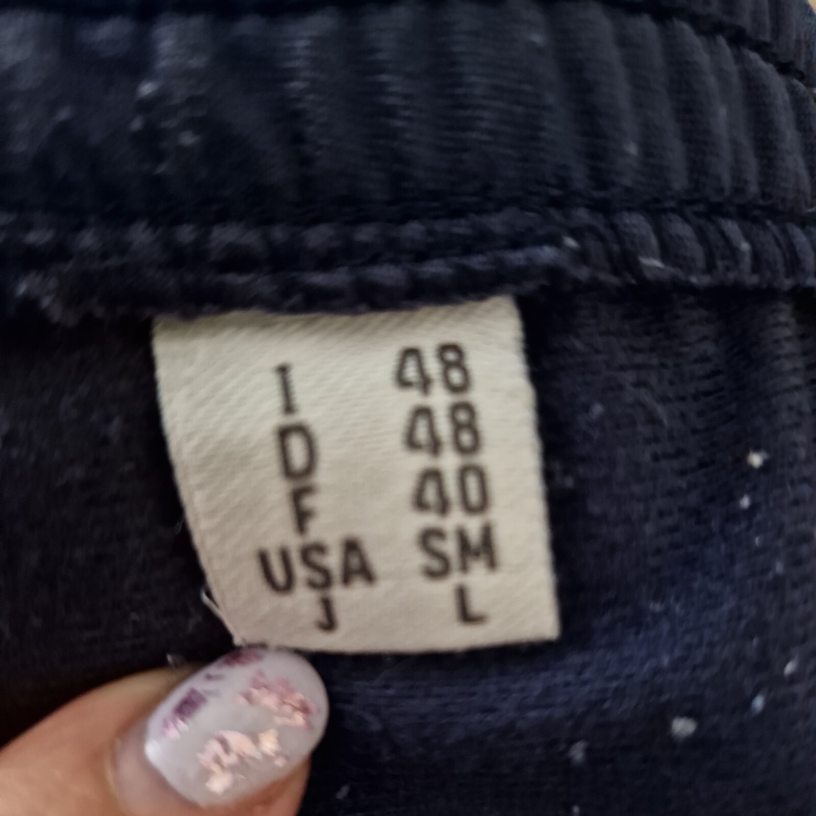 Fila Navy retrò lunghezza intera stampa borchie gamba esterna Usa taglia S M vita