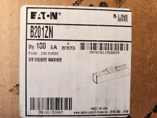 (99 Pk) B-Line B201ZN Square Washer, 7/16" Hole, 3/8" Bolt, Zinc Plated