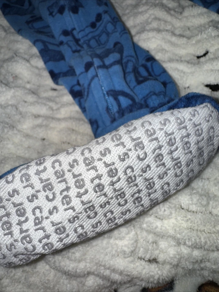 Pijama Carter's Azul Polar Coche Vehículo Patas Cremallera Completa Foto 3 de 4