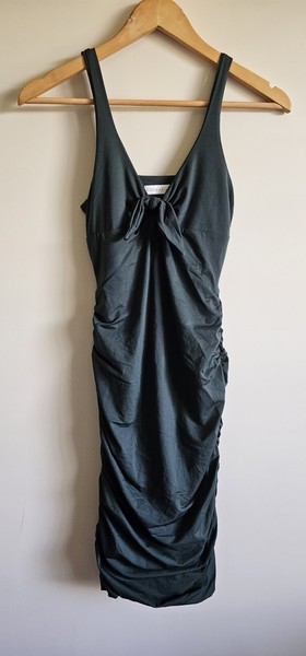 Kookai Dark Green Ruched Bodycon Dress Size 1