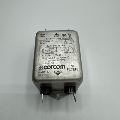 EMI Filter RFI 3A 250V AC 50/60Hz Corcom 3EP1 F2616 8334 Power Line Single