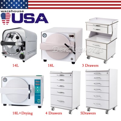18L Dental Autoclave Sterilizer Vacuum Steam Sterilization/Medical Trolley Cart
