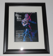 Framed Ozzy Osbourne Randy Rhoads 1987 Tribute Album Ad Black Sabbath 14"x17"