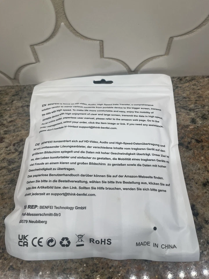 Benfei  B_USA_181Black Cable Benfei - Image 2 of 4