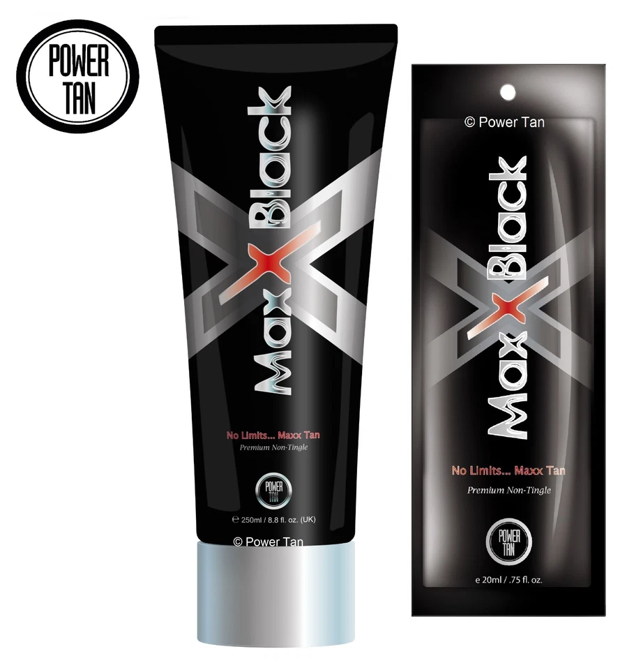 Power Tan Maxx Black 250ml or 20ml Sunbed Tanning Lotion Accelerator Cream