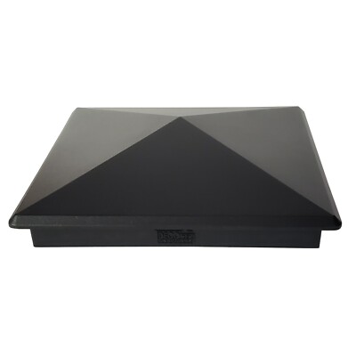 8'' x 8'' Heavy Duty Aluminium Pyramid Post Cap for Wood Posts - Black