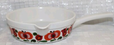 DDR Freiberger Cordoflam 2 Blumenmuster feuerfeste Pfanne