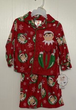 ELF ON THE SHELF BOY'S TWO PIECE BUTTON DOWN PAJAMA SET NWT SIZE 2T