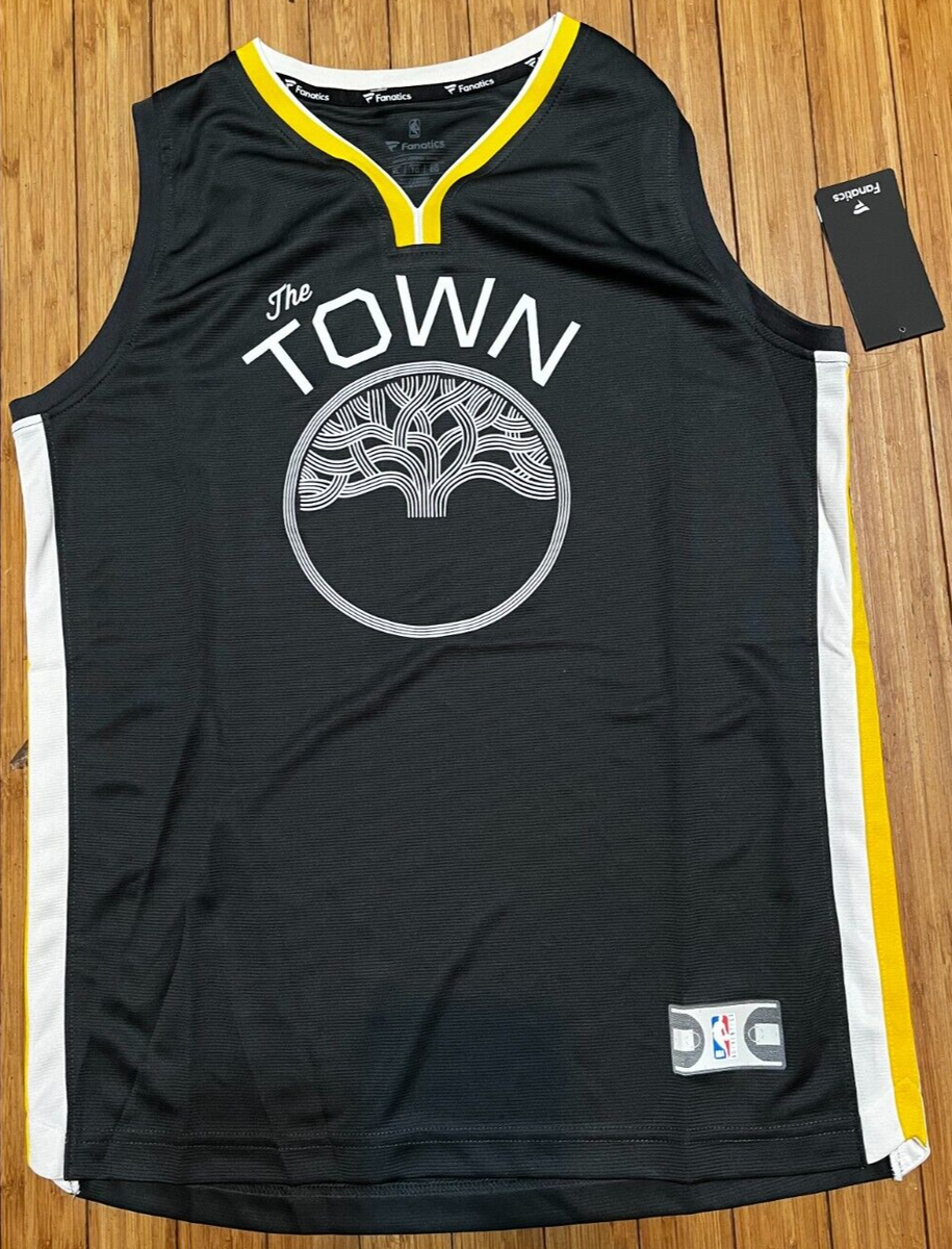NBA Golden State Warriors The Town Black Fanatics Replica Jersey Youth XL  NWT
