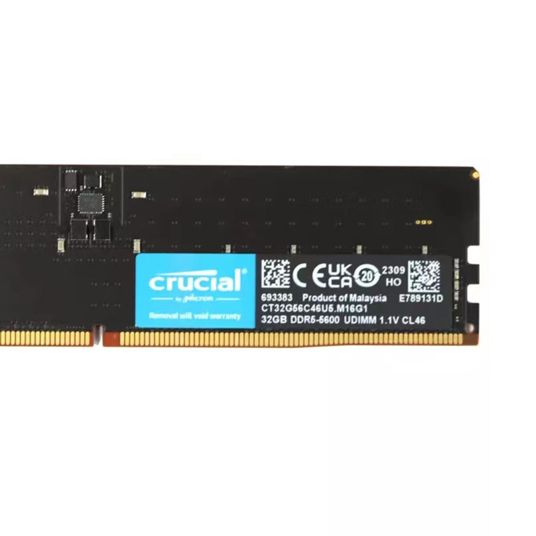 New Crucial 32GB DDR5 5600MHz PC5-44800 288-Pins UDIMM Memory Ram