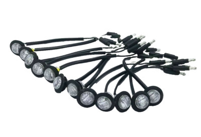 12x 3/4 Maxxima Red Clear LED Clearance Marker Light Trailer Jeep Motorcycle