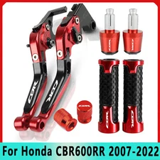 Handle Grips Cap Brake Clutch Levers Sets Red For Honda CBR600RR 2007-2022 CNC