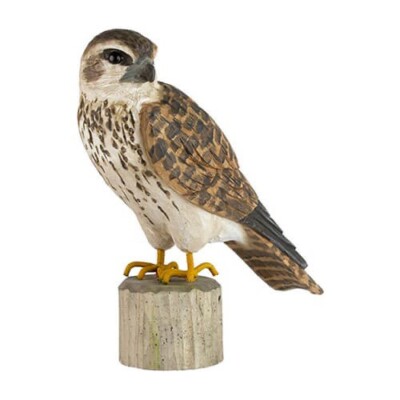 Wildlife Garden Carved Wood Figure Bird  Common Kestrel  Bird Of Prey
