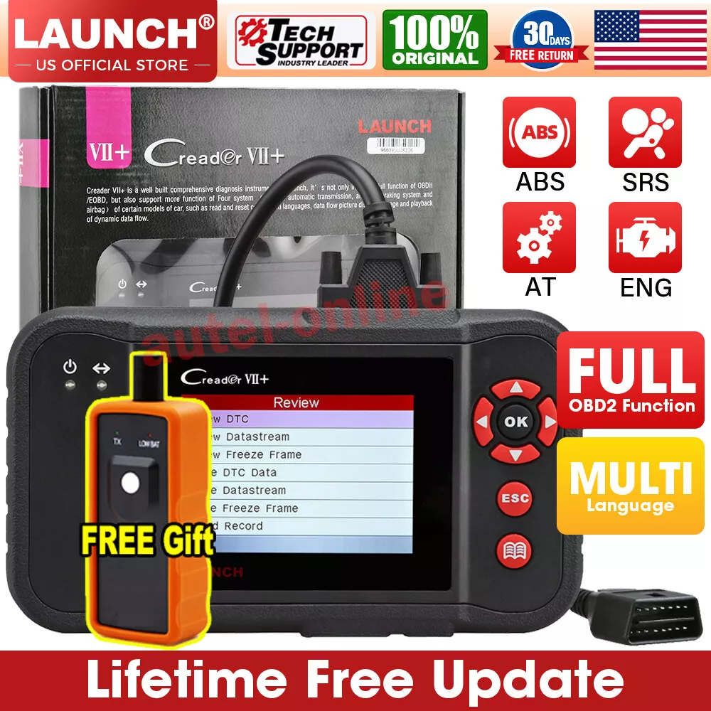 Launch CRP123 OBD2 Scanner Engine/ABS/SRS/Transmission Diagnostic Tools  Full OBDII Code Reader Lifetime Free Update Scan Tool