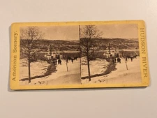 Steamboat West Point Hudson River New York Stereoview Photo