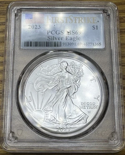 2023-W  $1 American Silver Eagle PCGS 69 First Strike.. Beautiful Coin