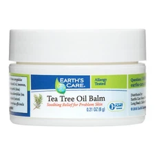 Earth's Care Tea Tree Oil Balm, No Fragrances or Dyes, Travel Size 0.21 OZ