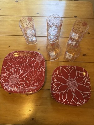 Melamine Tableware Set For 8 Dinner Plates Salad Plates Tumblers brand new