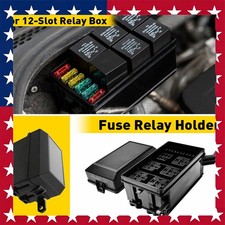 Universal 12V Pre-Wired Waterproof Automotive 6 ATO Fuse Relay Box Block Marine