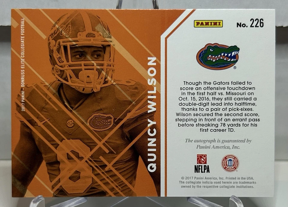 Quincy Wilson - 2017 Elite Draft Picks Gold (Auto) RC🔥Florida🔥/10 - Image 3 of 3