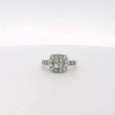 14k White Gold Round/Princess Cut Diamond Engagement Ring - Size 8.7 C31015962 