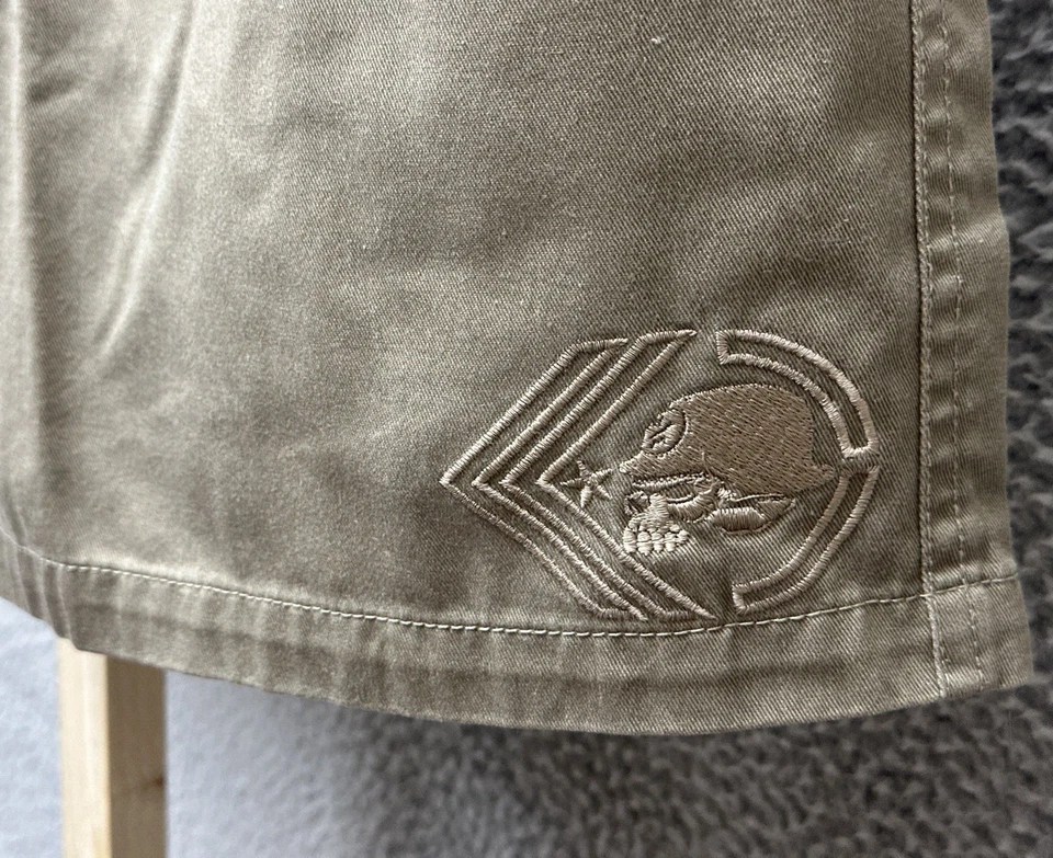 Pantalones Cortos Mulisha de Metal para Hombres 34 Caqui Beige Chino Informal Bolsillos Foto 4 de 4