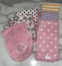 Infant Girl Baby Burp Cloths - Lot of 6