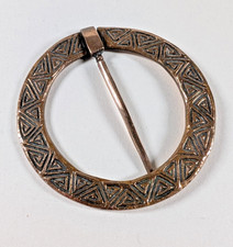 Vintage Celtic Brass Annular Brooch in the style of Alexander Ritchie