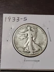 1933-S Liberty Walking Half Dollar (Free Shipping)