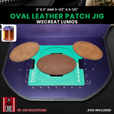 WeCreat Lumos Oval Leather Hat Patch Jig | Laser Engraving Template for 2 Sizes