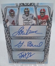  Jalen Milroe Germie Bernard Justice Haynes 2024 Leaf Trinity Triple Auto #3/5
