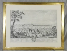 1745 Basel City View Engraving Emanuel Büchel Johann Martin Weis Large Print