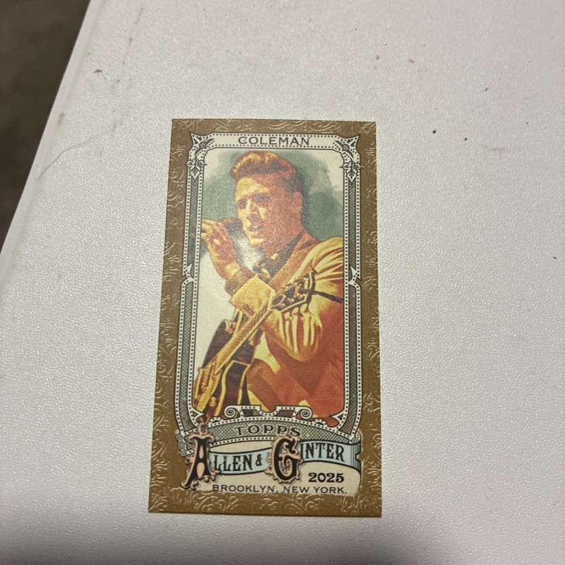 2025 Topps Allen & Ginter #253 Brandon Coleman Mini Gold Border Musican Baseball
