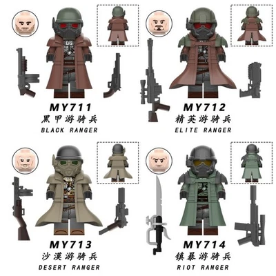 FALLOUT Zombie Personalizzato Lego Mini Figure x 4 Rangers Soldati Eroi Modelli Giocattolo