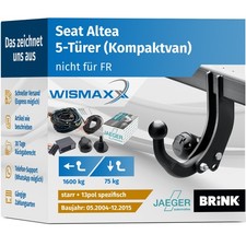 BRINK ANHÄNGERKUPPLUNG starr für Seat Altea 5P1 04-15 + 13-pol E-Satz spezifisch