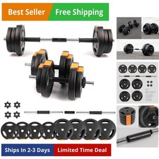 Set Pesi Manubri, Set Bilanciere Regolabile 2 in 1 per Esercizio, Muscoli e...