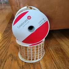 2.5"x 20ft Gold Disco Wired Ribbon by Celebrate It 2x