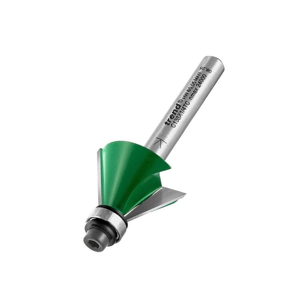 Trend C138X1/4TC 1/4"" Shank Self Guided Chamfer Router Cutter 60Deg x 12.7mm Cut