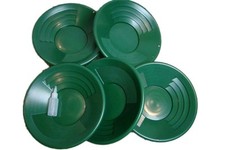 Lot of 5-14" Green Gold Pans  Bottle Snuffer - Mining-Panning Kit-Prospecting