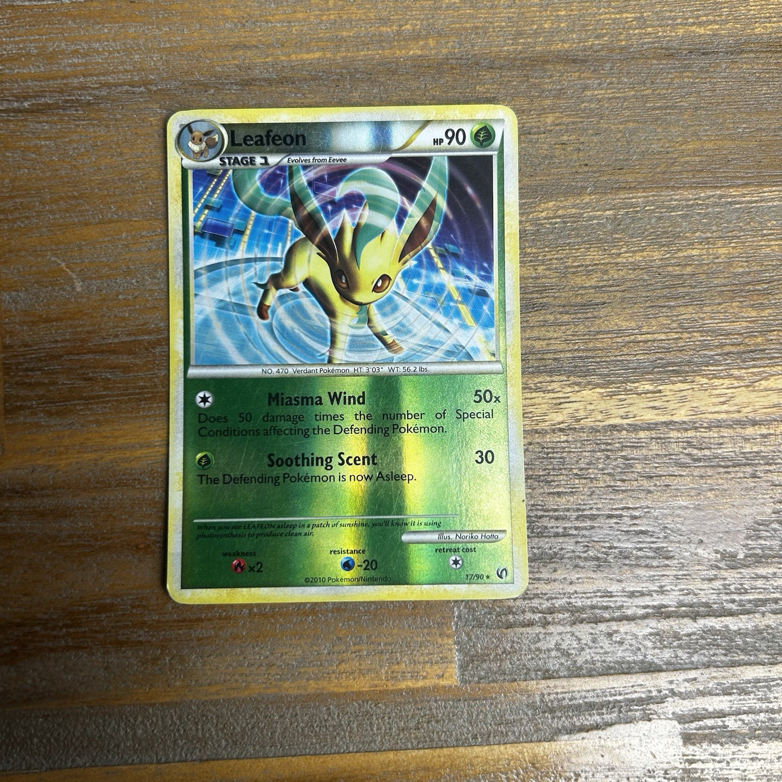 Leafeon - 17/90 Undaunted - Reverse Holo Pokemon Card - LP