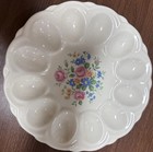 Vintage E & R American Artware Floral  Deviled Egg Plate  9.25”  — photo 1