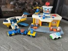 Vintage 1980 Fisher Price 933 Little People Airplane and Helicopter Set