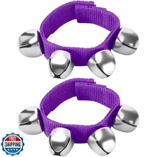 Augshy 2 Packs Wrist Bells, Wrist Bells Bracelets Jingle Bells Adjustable Han