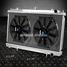 2-ROW FULL ALUMINUM RACING RADIATOR+10"BLACK FAN FOR 95-98 240SX S14 SILVIA KA24