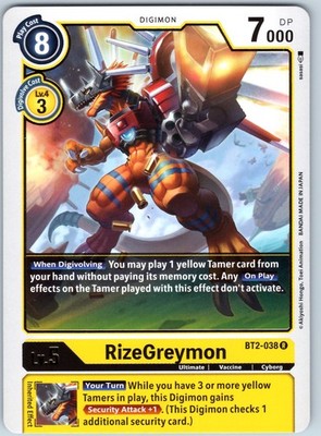 RizeGreymon - BT2-038 Rare Resurgence Booster Normal BT2-038 R NM