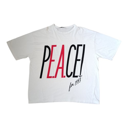 Emporio Armani, 1993 Emporio Armani Vintage Oversized Political T-shirt Rare "Peace For 1993" XL