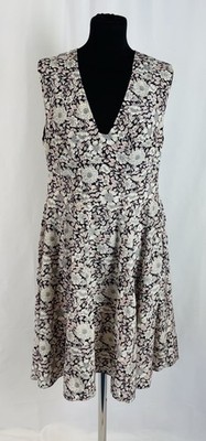 Rebecca Taylor geblümtes ärmelloses Damen Kleid mit V-Ausschnitt Größe S/M