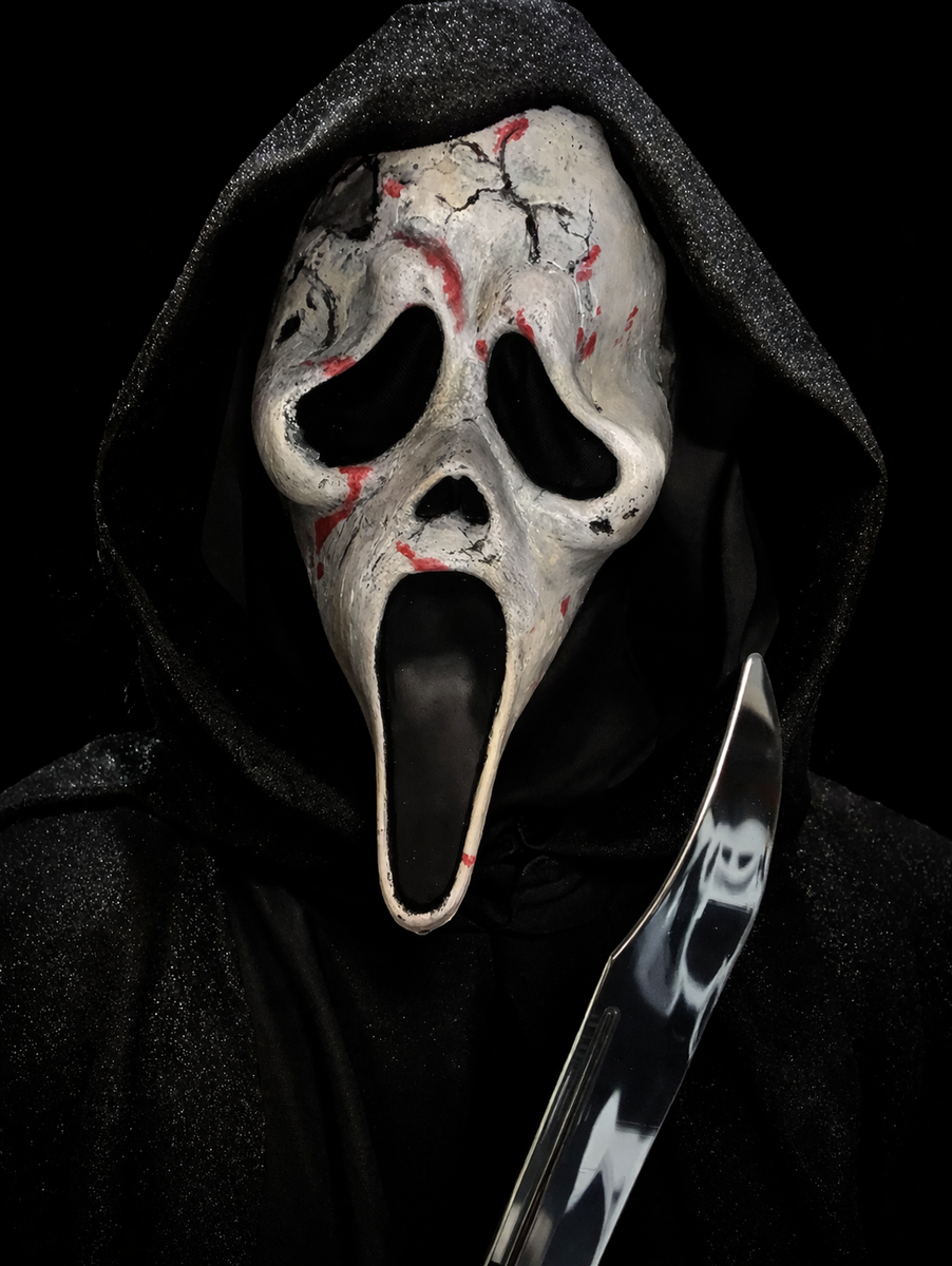 Billy Loomis Scream Aged Custom Ghostface Mask Dark Eye Mesh